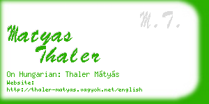 matyas thaler business card