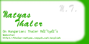 matyas thaler business card